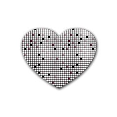 Pattern Petit carreaux Heart Coaster (4 pack) 