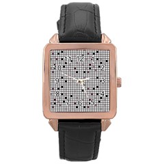 Pattern Petit carreaux Rose Gold Leather Watch 