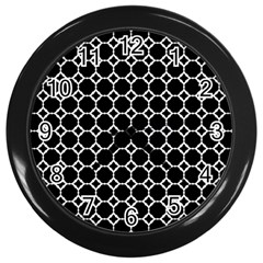 Pattern Abstrait Ronds Noir Wall Clock (black) by kcreatif