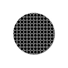 Pattern Abstrait Ronds Noir Magnet 3  (Round)