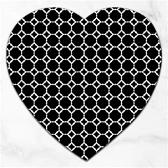 Pattern Abstrait Ronds Noir Jigsaw Puzzle (Heart)