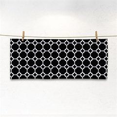 Pattern Abstrait Ronds Noir Hand Towel by kcreatif