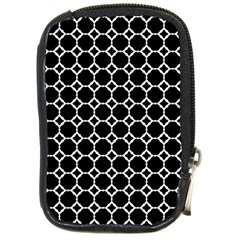 Pattern Abstrait Ronds Noir Compact Camera Leather Case