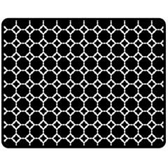 Pattern Abstrait Ronds Noir Fleece Blanket (Medium) 