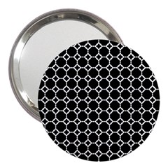 Pattern Abstrait Ronds Noir 3  Handbag Mirrors