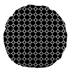 Pattern Abstrait Ronds Noir Large 18  Premium Round Cushions