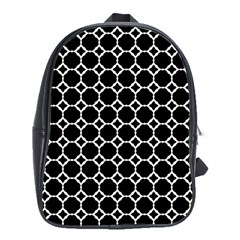 Pattern Abstrait Ronds Noir School Bag (xl) by kcreatif