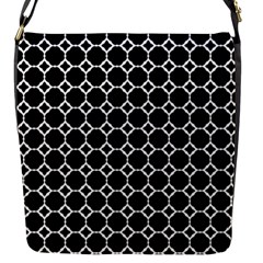 Pattern Abstrait Ronds Noir Flap Closure Messenger Bag (s) by kcreatif