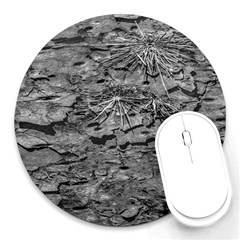 Black And White Texture Print Round Mousepads by dflcprintsclothing