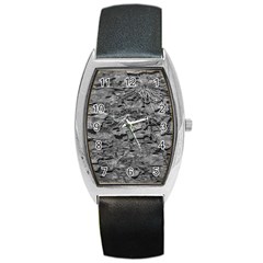 Black And White Texture Print Barrel Style Metal Watch