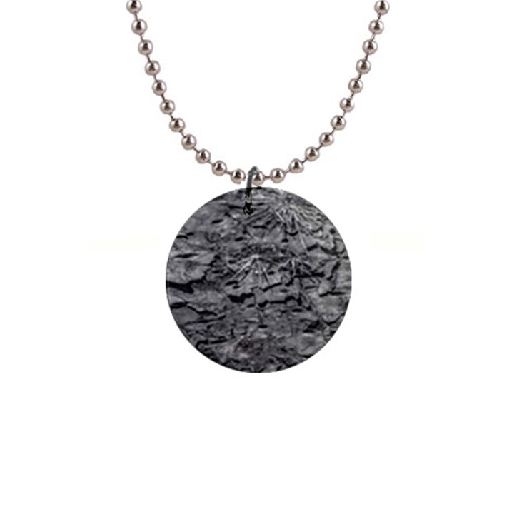 Black And White Texture Print 1  Button Necklace