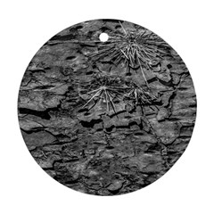 Black And White Texture Print Round Ornament (two Sides) by dflcprintsclothing