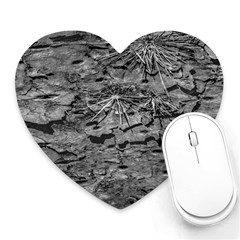 Black And White Texture Print Heart Mousepads by dflcprintsclothing