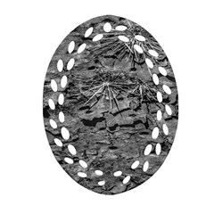 Black And White Texture Print Ornament (oval Filigree) by dflcprintsclothing