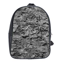 Black And White Texture Print School Bag (xl) by dflcprintsclothing