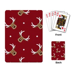 Cute Reindeer Head With Star Red Background Playing Cards Single Design (rectangle) by BangZart