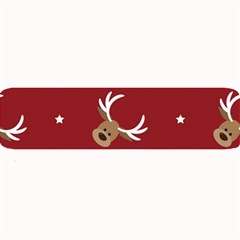 Cute Reindeer Head With Star Red Background Large Bar Mats by BangZart