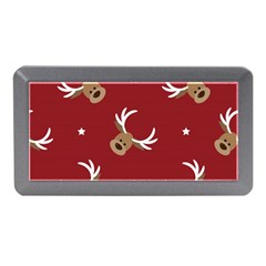 Cute Reindeer Head With Star Red Background Memory Card Reader (mini) by BangZart