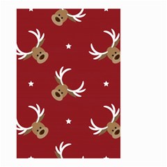 Cute Reindeer Head With Star Red Background Small Garden Flag (two Sides) by BangZart