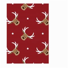 Cute Reindeer Head With Star Red Background Large Garden Flag (two Sides) by BangZart