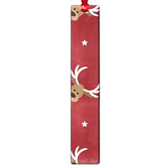 Cute Reindeer Head With Star Red Background Large Book Marks by BangZart