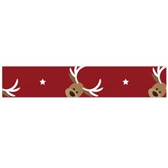 Cute Reindeer Head With Star Red Background Large Flano Scarf 