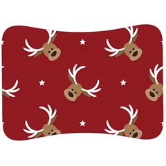 Cute Reindeer Head With Star Red Background Velour Seat Head Rest Cushion by BangZart