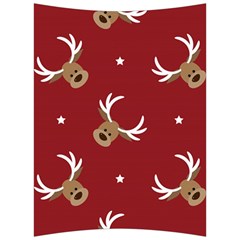 Cute Reindeer Head With Star Red Background Back Support Cushion by BangZart