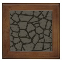 Cartoon Gray Stone Seamless Background Texture Pattern Framed Tile by BangZart