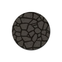 Cartoon Gray Stone Seamless Background Texture Pattern Rubber Coaster (round)  by BangZart