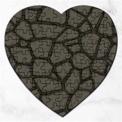 Cartoon Gray Stone Seamless Background Texture Pattern Jigsaw Puzzle (heart)