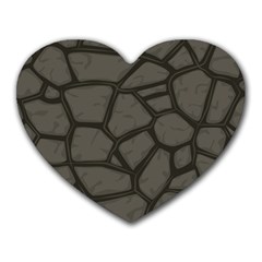 Cartoon Gray Stone Seamless Background Texture Pattern Heart Mousepads by BangZart