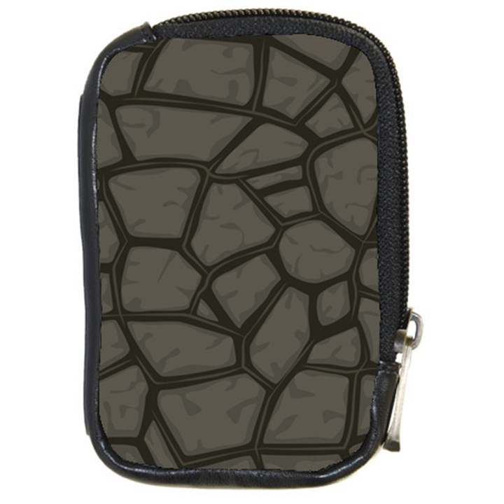 Cartoon gray stone seamless background texture pattern Compact Camera Leather Case