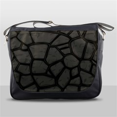 Cartoon Gray Stone Seamless Background Texture Pattern Messenger Bag by BangZart