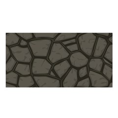 Cartoon Gray Stone Seamless Background Texture Pattern Satin Shawl by BangZart