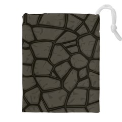 Cartoon Gray Stone Seamless Background Texture Pattern Drawstring Pouch (4xl)