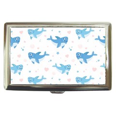 Seamless Pattern With Cute Sharks Hearts Cigarette Money Case by BangZart