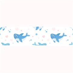 Seamless Pattern With Cute Sharks Hearts Large Bar Mats by BangZart