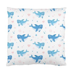 Seamless Pattern With Cute Sharks Hearts Standard Cushion Case (one Side) by BangZart