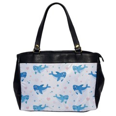 Seamless Pattern With Cute Sharks Hearts Oversize Office Handbag by BangZart