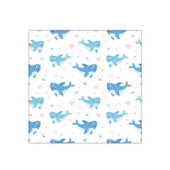 Seamless Pattern With Cute Sharks Hearts Satin Bandana Scarf by BangZart