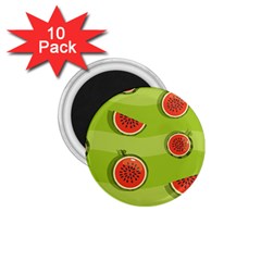 Seamless Background With Watermelon Slices 1 75  Magnets (10 Pack)  by BangZart