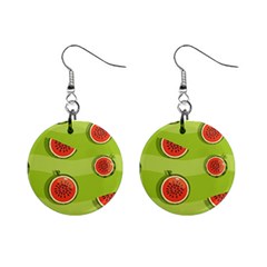 Seamless Background With Watermelon Slices Mini Button Earrings by BangZart