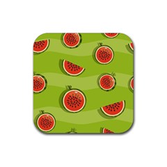 Seamless Background With Watermelon Slices Rubber Coaster (square)  by BangZart