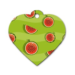 Seamless Background With Watermelon Slices Dog Tag Heart (two Sides) by BangZart