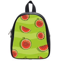 Seamless Background With Watermelon Slices School Bag (small) by BangZart