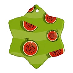 Seamless Background With Watermelon Slices Ornament (snowflake)