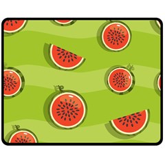 Seamless Background With Watermelon Slices Double Sided Fleece Blanket (medium)  by BangZart