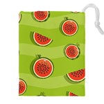 Seamless background with watermelon slices Drawstring Pouch (4XL) Front