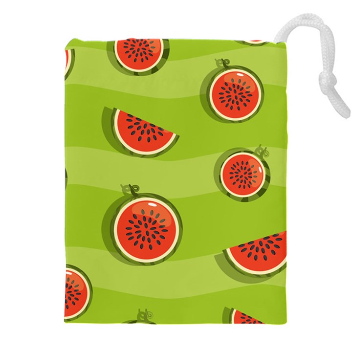 Seamless background with watermelon slices Drawstring Pouch (4XL)